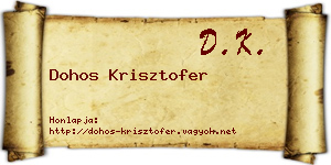 Dohos Krisztofer névjegykártya