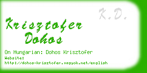 krisztofer dohos business card